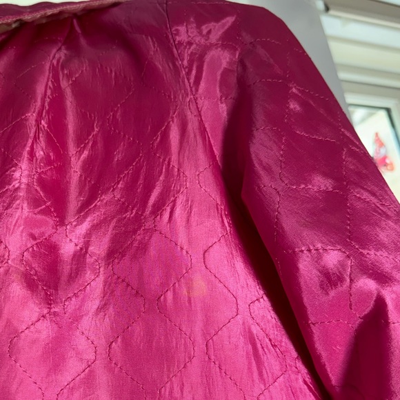 Vintage A Marfay Original Fuchsia Quilted Jacket Floral patch appliqué - Picture 14 of 15
